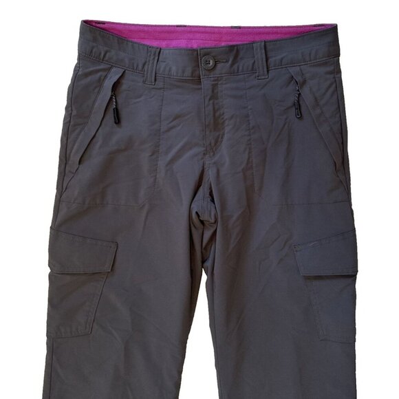 Eddie‎ Bauer Pants Womens 6 Grey Cargo Polar Fleece Lined Storm Repel Fabric - Picture 4 of 12